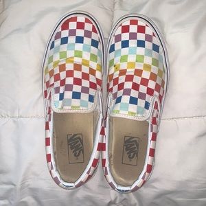 rainbow checkered vans